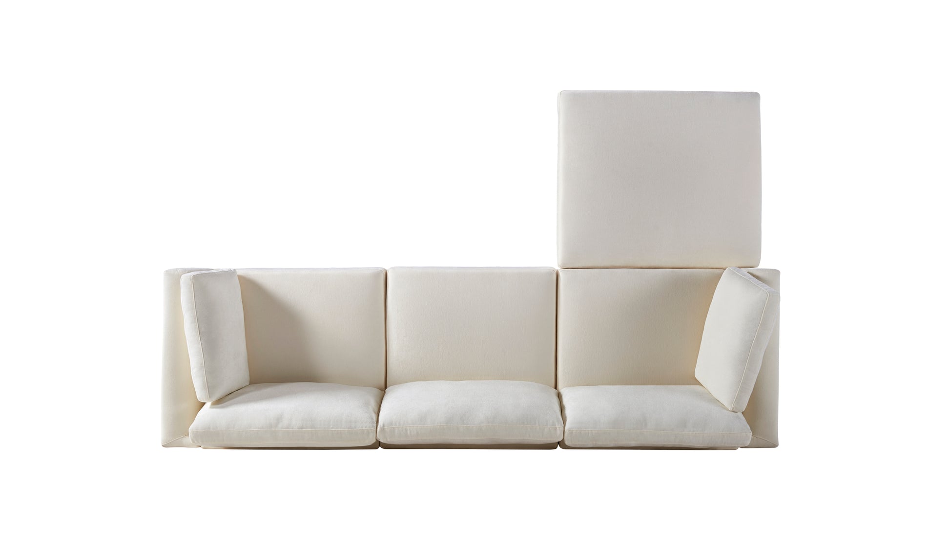 Modular Sofa Whitechenille Fabric, Simple And Grand, The Seat And Back Is Very Soft. This Is Also A Knock Down Sofa Creamy White White Chenille Wood Primary Living Space Medium Firm Light Duty Victorian Rectangle Acacia Rolled Arms Chenille 4 Seat