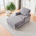 Modern Mid Century Indoor Oversized Chaise Lounger Comfort Sleeper Sofa With Soild Wood Legs Grey Foam 1 Seat