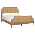 Woven Cane Queen Platform Bed Natural Wood