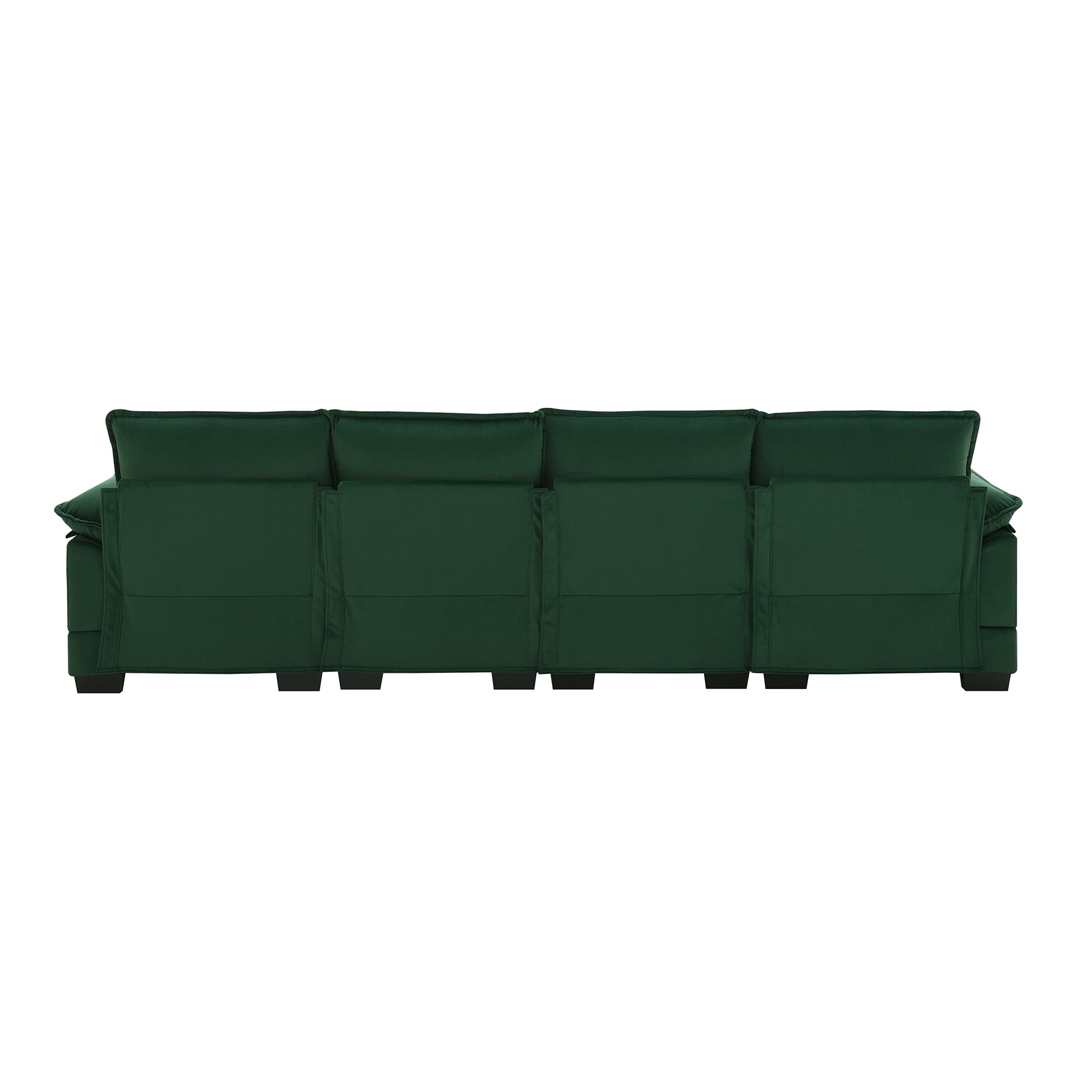 110*55" Modern U Shaped Sectional Sofa With Waist Pillows,6 Seat Upholstered Symmetrical Sofa Furniture,Sleeper Sofa Couch With Chaise Lounge For Living Room,Apartment,5 Color Green Velvet 6 Seat