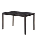 1Pc Dining Table Black Faux Marble Top Casual Dining Room Furniture Metal Frame Black Seats 4 Dining Room Kitchen & Dining Tables Rectangular Metal