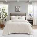 Fur Down Alternative Comforter Mini Set King Ivory Faux Fur