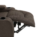 Massage Recliner Brown Fabric