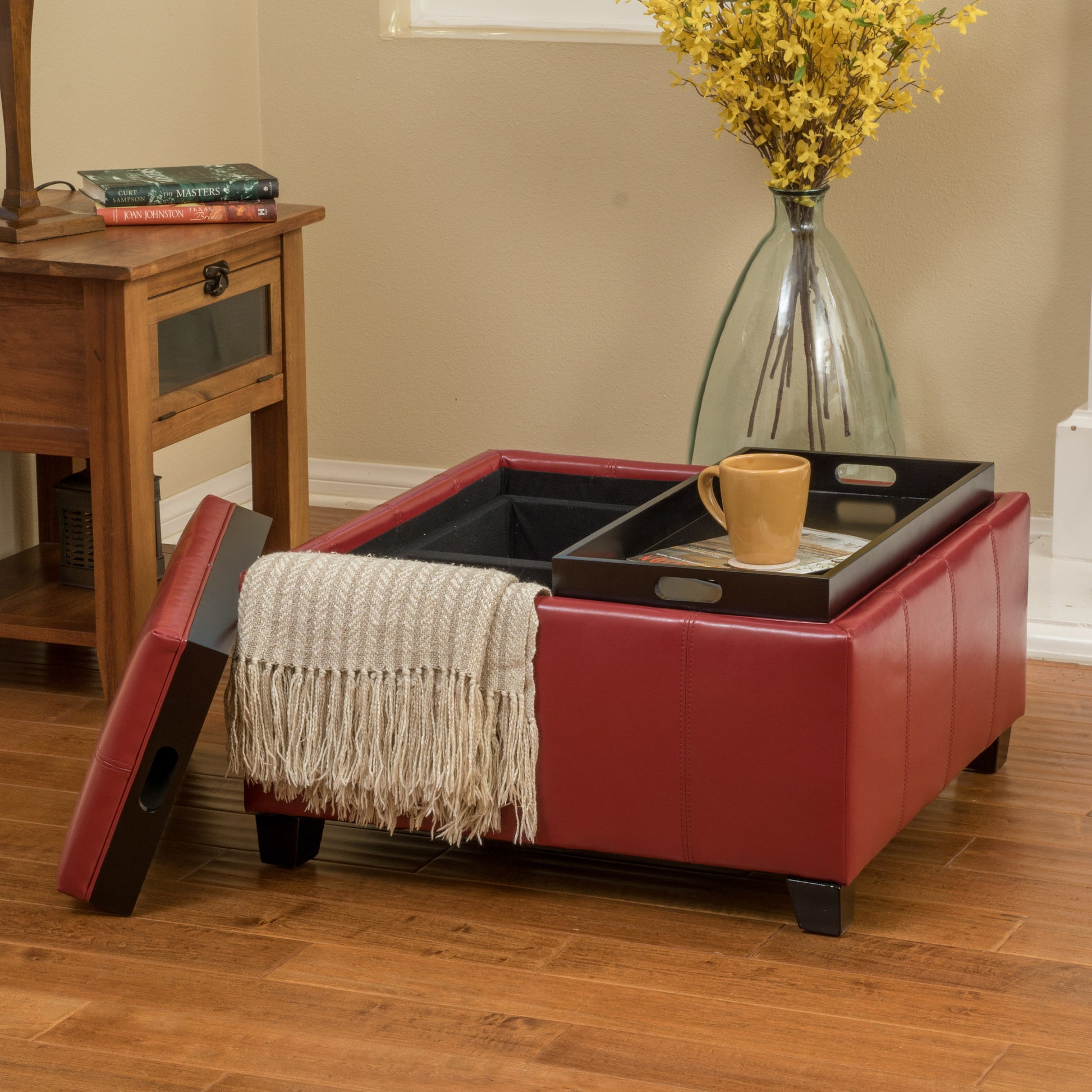 Mansfield Ottoman Red Pu