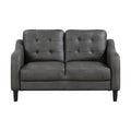 Gray 3Pc Sofa Set Microfiber Upholstered Sofa Loveseat Chair Button Tufted Contoured Arms Solid Wood Frame Casual Living Room Furniture Gray Microfiber Wood Primary Living Space Traditional,Transitional Solid Wood 6 Seat