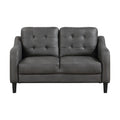 Gray 2Pc Sofa Set Microfiber Upholstered Sofa Loveseat Set Button Tufted Contoured Arms Solid Wood Frame Casual Living Room Furniture Gray Microfiber Wood Primary Living Space Traditional,Transitional Solid Wood 5 Seat