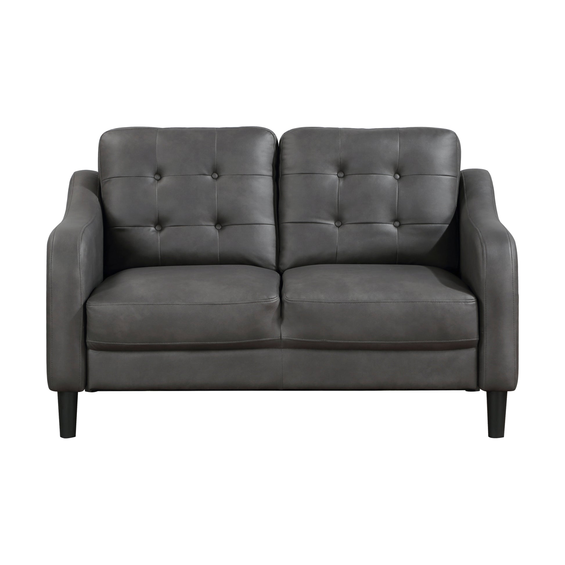 Gray 2Pc Sofa Set Microfiber Upholstered Sofa Loveseat Set Button Tufted Contoured Arms Solid Wood Frame Casual Living Room Furniture Gray Microfiber Wood Primary Living Space Traditional,Transitional Solid Wood 5 Seat