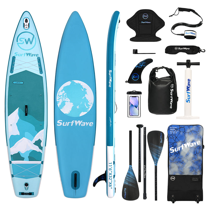 Inflatable Stand Up Paddle Board 11'X34"X6" With Accessories Water Sports Baby Blue Anti Slip Garden & Outdoor American Design,Beach Multifunctional Pvc