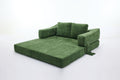 Modern Minimalist Sofa, Fold Out Sofa Bed, Convertible Chair Floor Couch & Sleeping Mattress For Living Room, Bedroom, Apartment, Removable Backrest, Green Green Chenille Soft Vintage Chenille 2 Seat