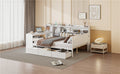 Full Size Wooden Daybed With 3 Drawers, Usb Ports And Desk ,White Twin White Wood