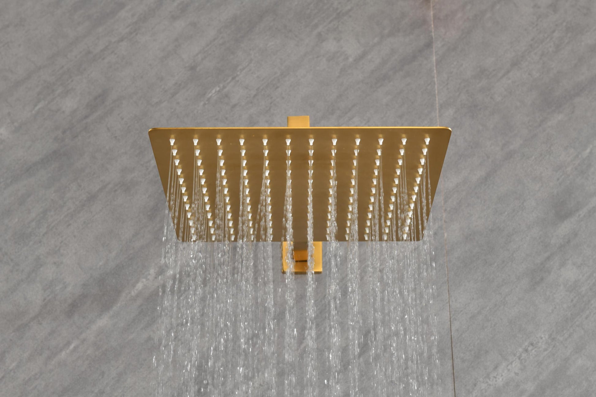 Wall Mounted Shower System In Brushed Gold With Shower Head, Handheld Shower, 3 Body Jets Brushed Gold Modern Brass Brass