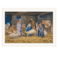 The Greatest Gift Of All The Birth Of Christ White Framed Wall Art For Living Room, Nativity Wall Art Print For Home Decor, Bedroom Wall Art By Bonnie Mohr Multicolor Wood Paper