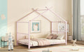 Twin Size Metal House Platform Bed, Pink Box Spring Not Required Twin Pink Metal Bedroom Bed Frame Metal