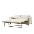 Convertible Sleeper Sofa With Memory Foam Mattress, 3 Seater Full Size Bed Couch For Living Rooms, Designed With Chenille Fabric Beige Chenille 3 Seat