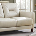 Mavis Leather Loveseat Beige Memory Foam Genuine Leather