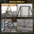 Outsunny A Shaped Hammock Chair Stand, Heavy Duty Swing Stand For Indoor & Outdoor Use, Max 330 Lbs., Black Black Steel