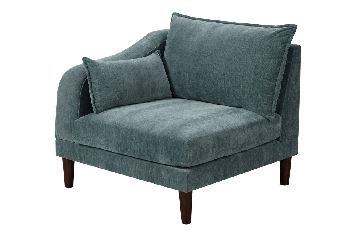 Modern Gorgeous Mineral Morgan Fabric 6Pcs Modular Sectional Set Armless Chairs One Arm Chair Ottoman U Shaped Couch Living Room Grayish Primary Living Space Cushion Back Classic,Contemporary,Modern