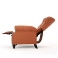 Push Rack Recliner Orange Fabric