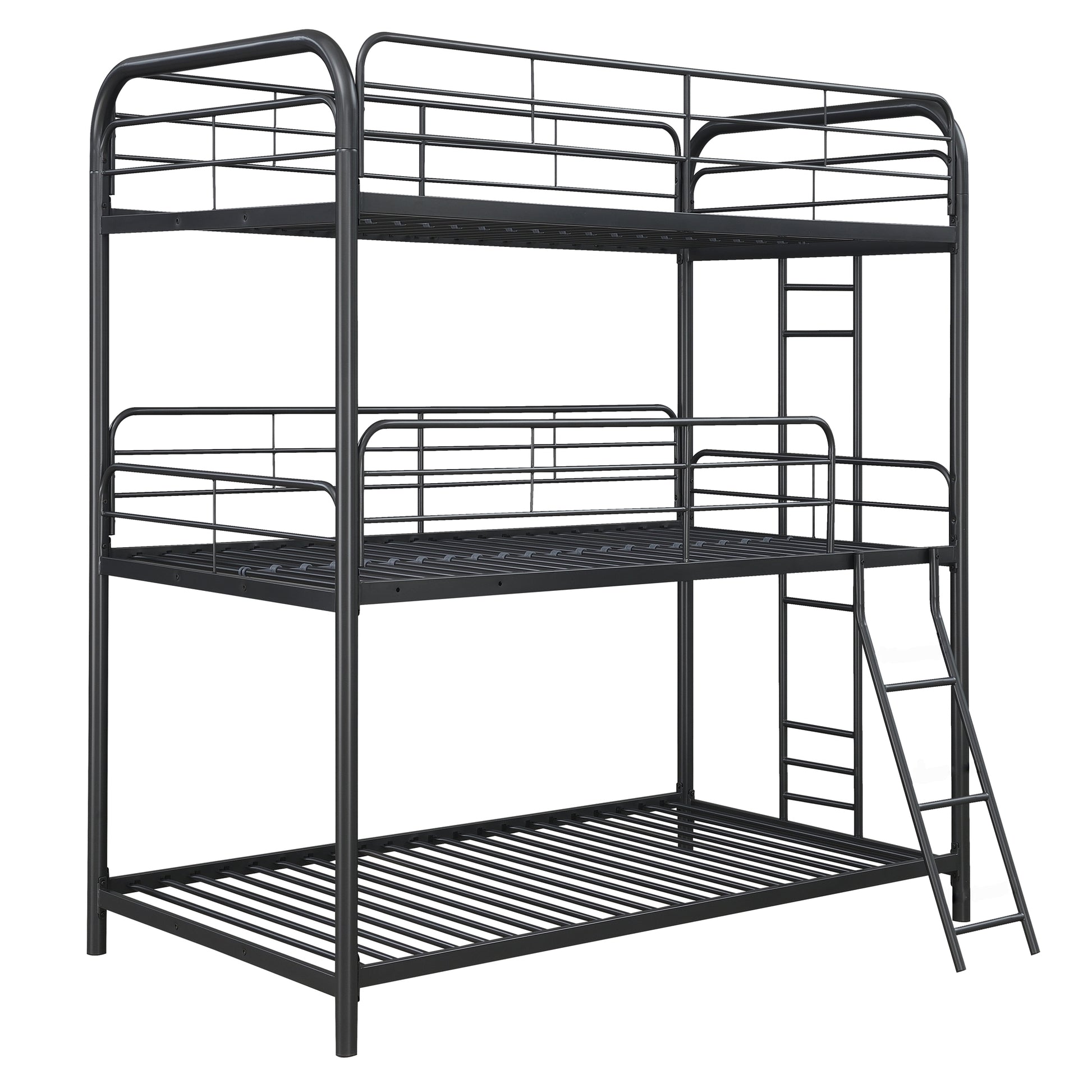 Furniture Triple Bunk Bed, Twin Twin Twin, Black Twin Black Metal