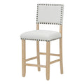 5 Piece Counter Height Dining Set, Classic Elegant Table And 4 Chairs In Natural Wood Wash Natural Wood Wash Solid Wood