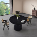 47.24 Inch Mdf Dining Table Kitchen Table Small Space Dining Table For Living Room, Kitchen, Home, Apartment Black Matt Black Mdf