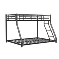 Metal Twin Over Full Bunk Bed Heavy Duty Sturdy Metal Noise Reduced Safety Guardrail Cpc Certified No Box Spring Needed Twin Black Metal Metal