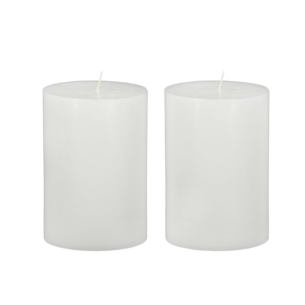 4X6" 2Pk Unscented Soy Wax Candle, White White Soy Wax