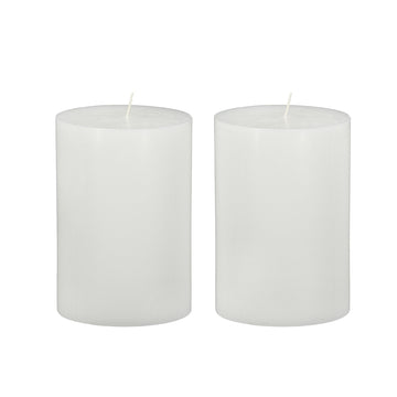 4X6" 2Pk Unscented Soy Wax Candle, White White Soy Wax