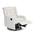 Classic Design, Manual Recliner Chair With 360 Degree Swivel Beige Fabric