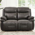 Springdale Power Headrest Zero Gravity Reclining Loveseat Gray Memory Foam Genuine Leather