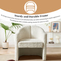 Mirod Stylish Curved Design, Comforting Embrace, Versatile Aesthetic, Dual Purpose Decorative Accent Chair, For Living Room,Bedroom And Study White Boucle