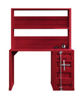 Red 1 Door Writing Desk With Hutch Red Writting Desk Office Industrial Freestanding Rectangular Hutch Iron