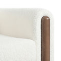 Oversized Accent Chair, Upholstered Living Room Chairs Single Sofa Chair With Walnut Legs, Curved Handrail, White White Teddy