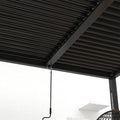 8610J Louver Pergola 10X19Ft Aluminum Frame & Louvers Black Garden & Outdoor High Wind Resistant Gazebos Aluminium