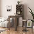 Kitchen Bar Table With Storage Shelves Dark Oak Mdf