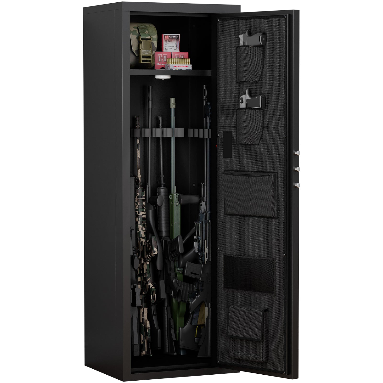 Heavey Duty,Large Size 5 8 Gun,Black Cabinet With Electronic Password Keypad Lock,Unassembled Metal Rifle Security Cabinet Safe Locker Black Steel