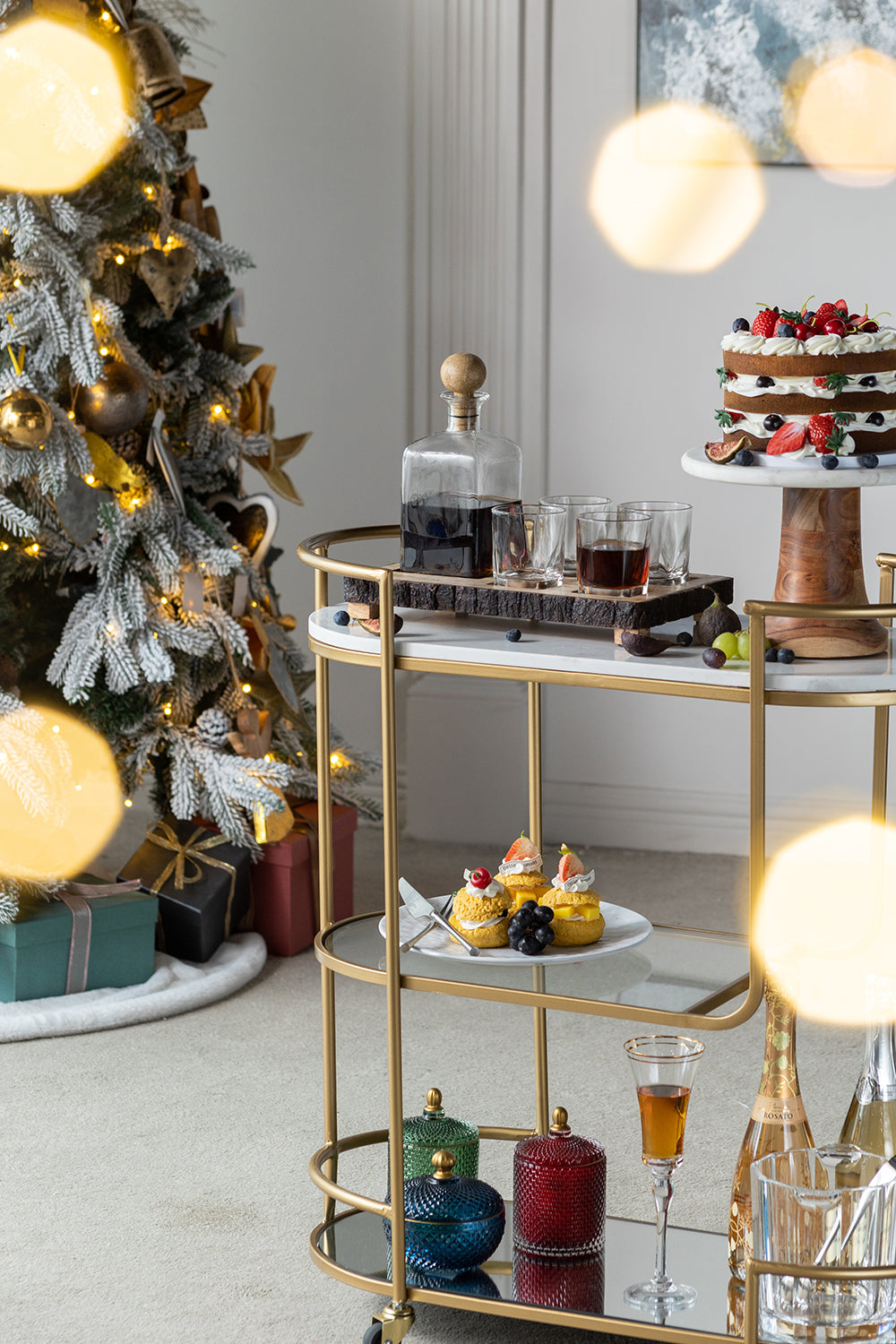 S 6 Alaine Bar Set With Mango Wood Stand Brown Glass