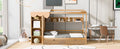 Twin Size House Bed With Two Drawers And Wardrobe,Natural Twin Natural Solid Wood