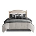 7 Piece Faux Suede Comforter Set Black Cal King California King Black Polyester