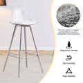 Modern And Comfortable Upholstered Bar Chairs, Metal Legs, Small Size Bar Chairs, Suitable For Part Of The Crowd, Stylish Design For Dining Room, Kitchen, Terrace And Living Room Chairs. White