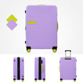 Hardshell Luggage Sets 3 Pcs Contrast Color Suitcase With Spinner Wheels And Tsa Lock 20