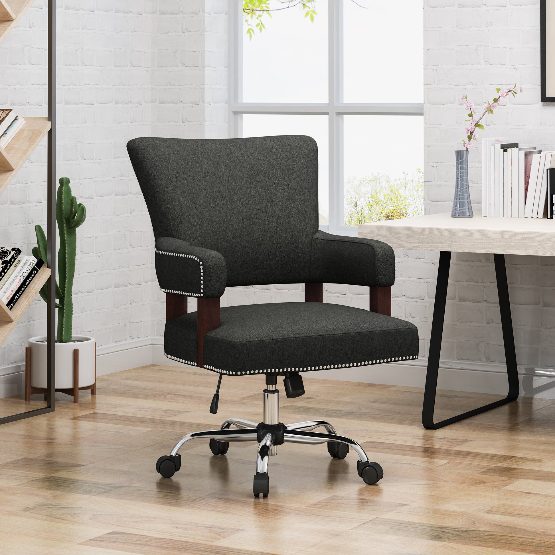 Office Chair Dark Gray Fabric