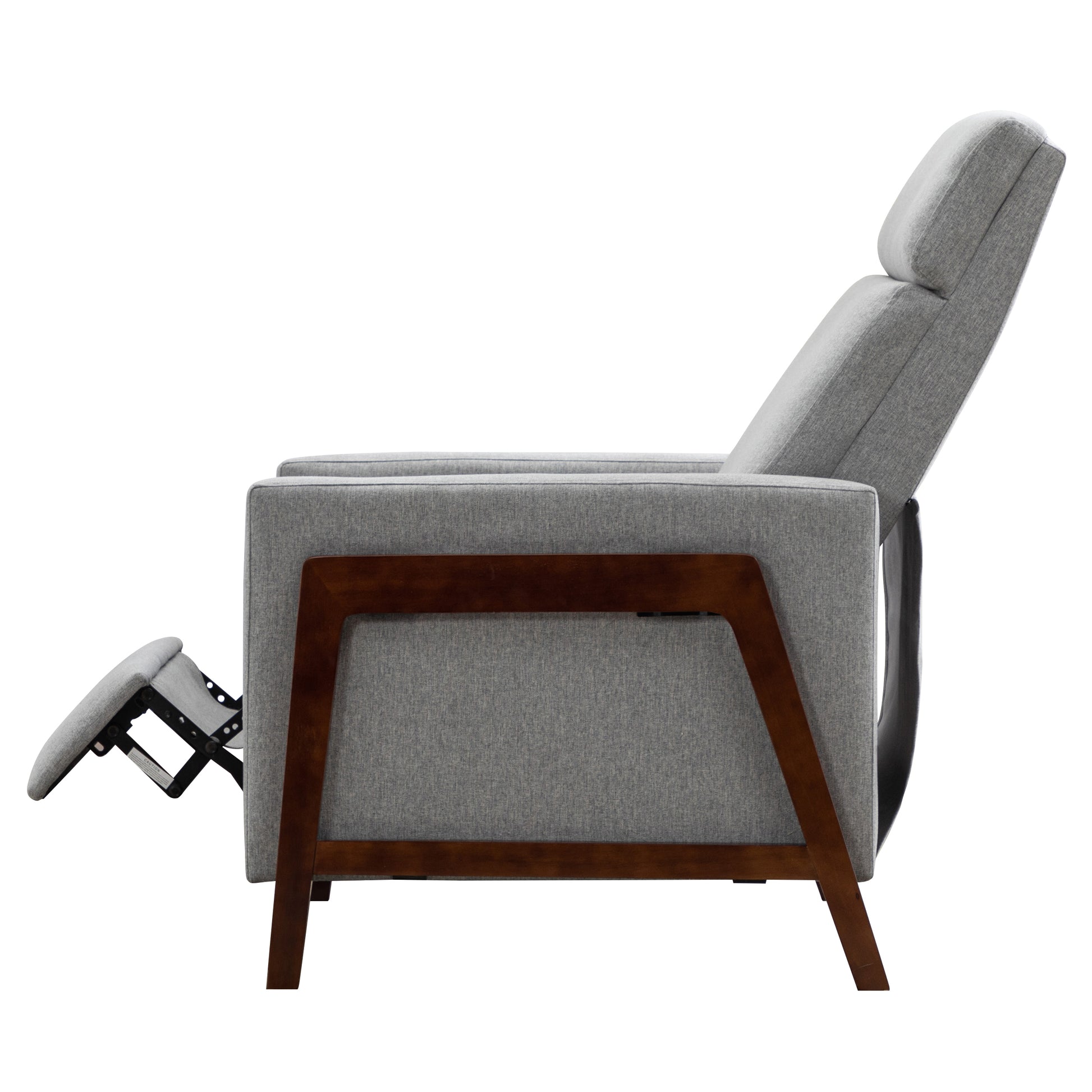 Wood Framed Upholstered Recliner Chair Adjustable Home Theater Seating With Thick Seat Cushion And Backrest Modern Living Room Recliners, Gray Old Sku:Pp289527Aae Gray Linen