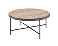 Bage Weathered Gray Oak & Metal Finish Coffee Table Oak Metal,Synthetic Wood