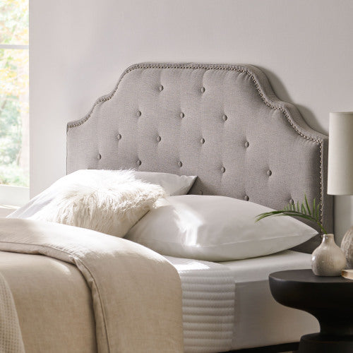 Queen&Full Sized Headboard Queen Light Grey Fabric