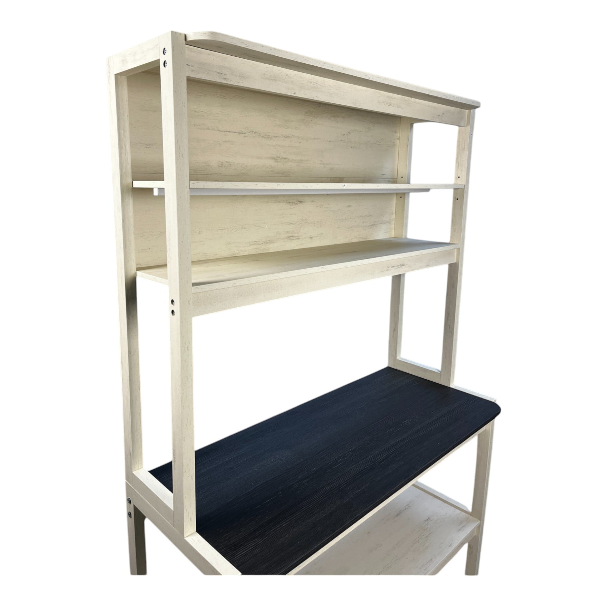 39.37" White And Black Color 5 Tier Bakers Rack For Kitchen With Storage, Coffee Bar, Kitchen Shelves, Microwave Stand Black White Particle Board