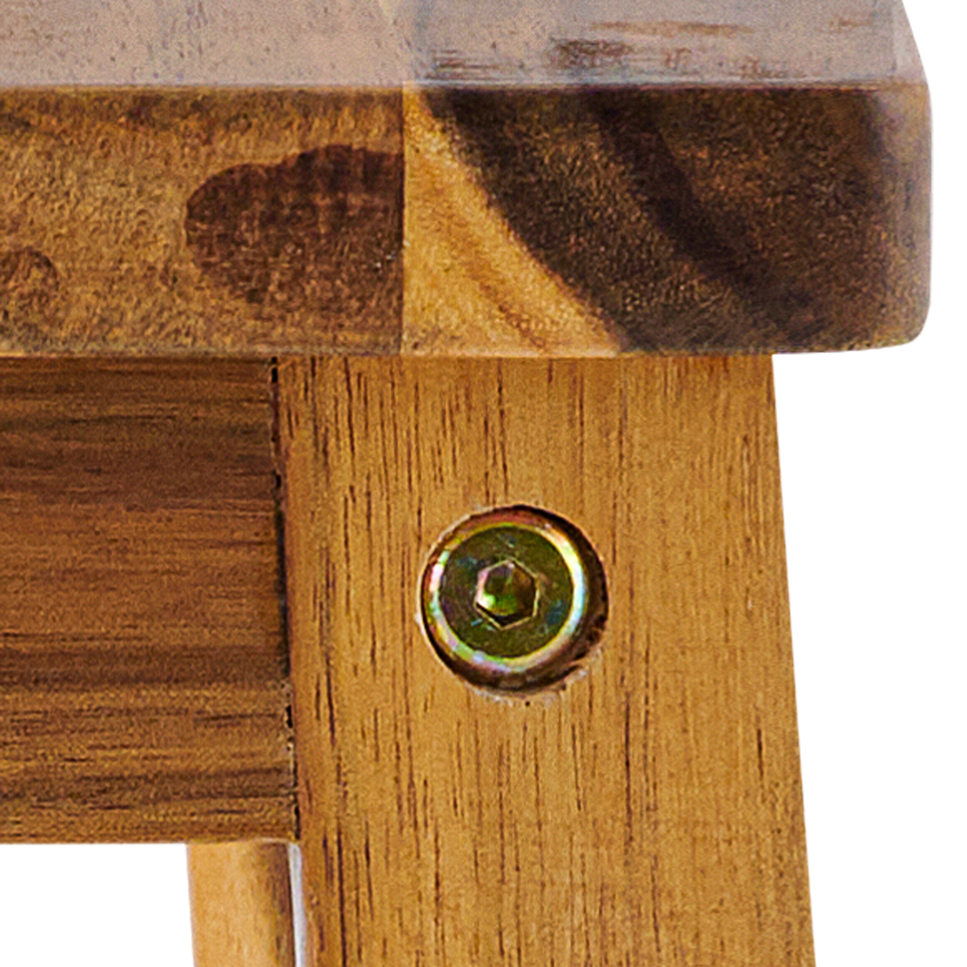 Acacia Wood Two Steps Stool Small Size Rectangle Acacia Wood Light Brown Primary Living Space American Design Acacia Wood