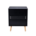 2 Drawer Rattan Nightstand For Bedroom And Living Room, End Table, Side Table With 2 Hand Made Rattan Decorated Drawers Black 2 Drawers Particle Board Mdf,Rattan