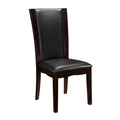 Modern Contemporary Dining Side Chairs Set Of 2 Dark Brown Faux Leather Upholstered Espresso Finish Hardwood Solid Dark Brown,Espresso Dining Room Side Chair Wood