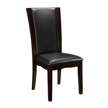 Modern Contemporary Dining Side Chairs Set Of 2 Dark Brown Faux Leather Upholstered Espresso Finish Hardwood Solid Dark Brown,Espresso Dining Room Side Chair Wood